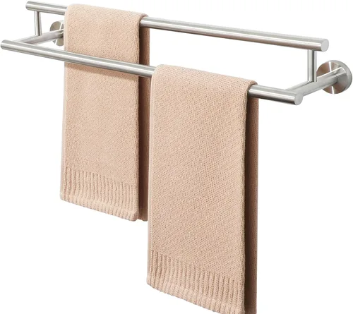 Vista 15 de Alise Toallero doble de níquel cepillado, toallero de 16 pulgadas para baño montado en la pared, toallero de baño de acero inoxidable SUS304