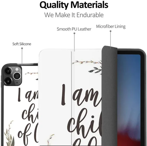 Vista 3 de Funda para iPad Pro de 12.9 de 4ª generación 2020 y 2018, soporte para lápiz con función de apagado automático/encendido automático, funda