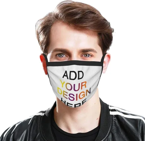 Vista 3 de Máscara de bandana para la cara con texto personalizado con imagen de texto personalizado Funda de cuello transpirable personalizable