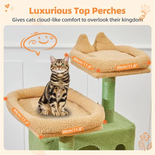 Vista 67 de Taoqimiao Árbol para gatos de 57.5 pulgadas, torre para gatos de interior para adultos, condominio extragrande para gatos, 8 postes rascadores