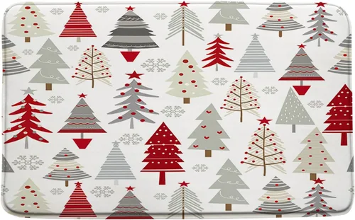 Vista 14 de GCTNBJL Juego de 3 alfombrillas de baño para árbol de Navidad, diseño de copo de nieve, rojo, gris, dibujos animados, invierno, vacaciones, baño
