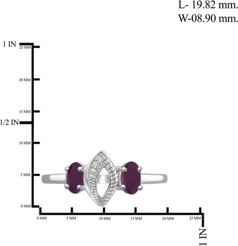 Vista 6 de JEWELEXCESS Juego de joyas de plata de ley de 3.10 CTW rubí y diamantes blancos de 110 quilates