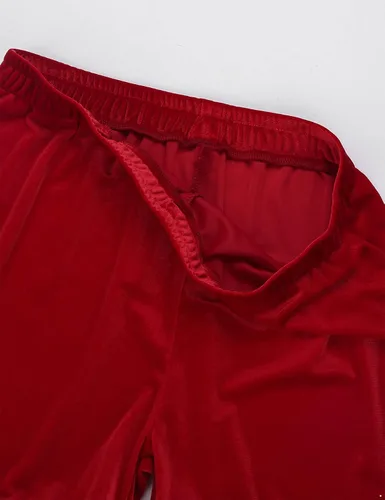 Vista 7 de Moily Traje de terciopelo de Papá Noel de terciopelo para hombre, manga corta, botones y bragas sueltas