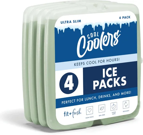 Vista 8 de Enfriadores Cool de Fit + Fresh, Paquetes de Hielo Delgados Reutilizables y Duraderos, Paquetes Fríos para Loncheras, Paquetes de Hielo para Bolsas