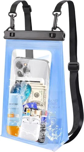 Vista 15 de PEDVSTY Bolsa impermeable para teléfono flotante, doble sellado, espacio Negro