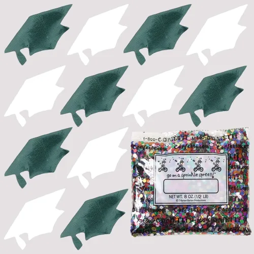 Vista 103 de Confetti Grad Cap Negro, Azul Marino Combo - 2 bolsas de media onza (1 oz)