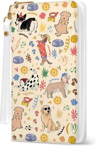 Vista 21 de Billetera para mujer, con bloqueo RFID, con 10 ranuras para tarjetas y ventana de identificación, bolso para mujer con cierre de correa de mano