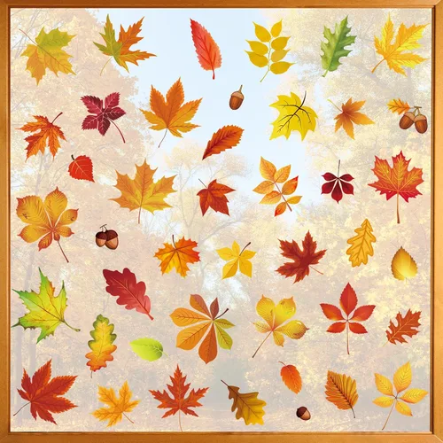 Vista 15 de 68 calcomanías de otoño para ventana, de doble cara, hojas de arce de otoño, calabaza, calcomanías para ventana, calcomanías para el hogar, oficina