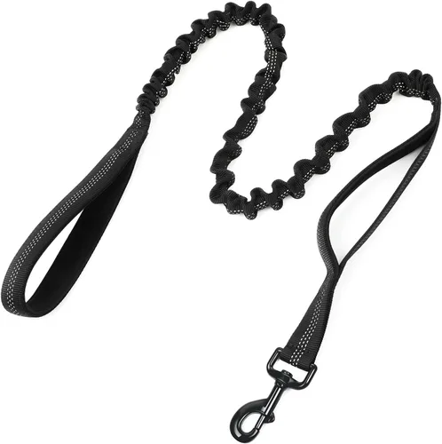 Vista 12 de rabbitgoo Correa táctica elástica para perro con absorción de golpes, correa de entrenamiento militar con 2 asas de control acolchadas para perros