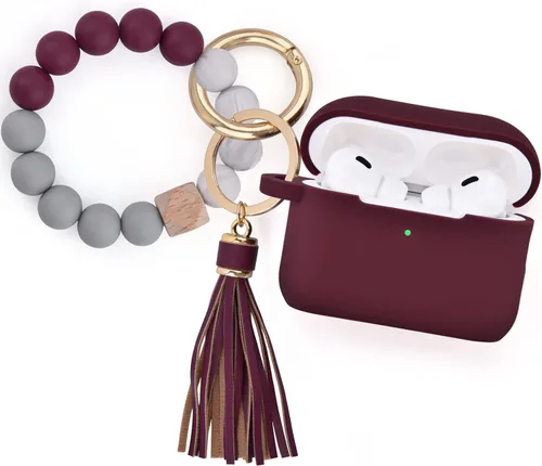 Vista 7 de Filoto - Estuche para AirPods Pro de 2ª generación 2022, funda protectora de silicona bonita con llavero de pulsera y accesorios para Apple AirPods