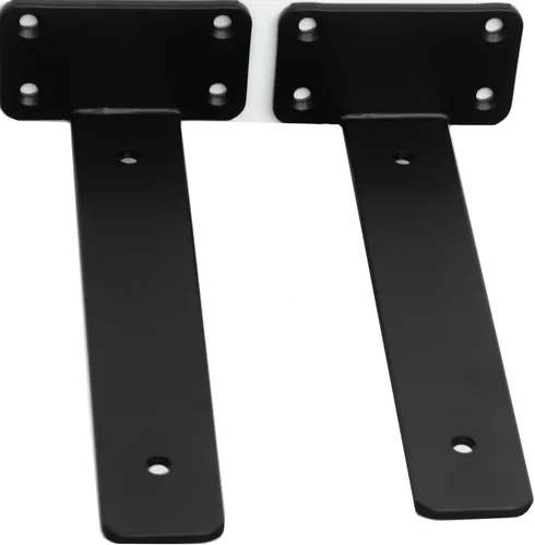 Vista 46 de Paquete de 2 - Soportes de estante en L ocultos negros de 4 pulgadas (1/5 pulgada de grosor) Soportes de estante flotante de hierro Soportes