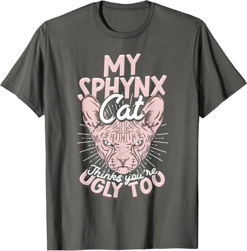 Vista 16 de My Sphynx Cat Thinks You're Ugly Too Pet Hairless Cat Sphynx T-Shirt Asphalt Grey