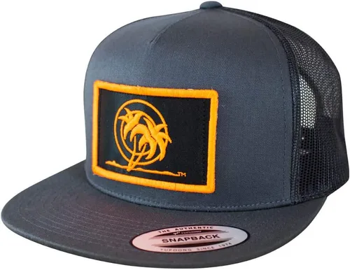 Vista 4 de Classic Palm Patch - Gorra de béisbol 6006 naranja neón Snapback Trucker, gorra plana de alto perfil para hombre, lavable a mano, parte trasera