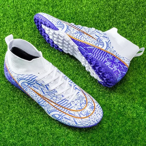 Vista 5 de Tacos de fútbol para niños y niñas, cómodos zapatos de fútbol para interiores y exteriores, interiores, competición, unisex