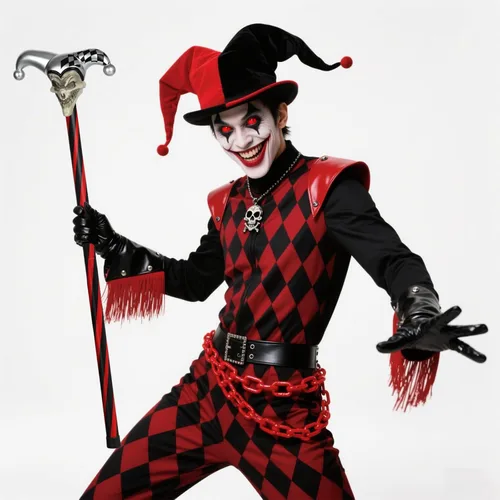 Vista 6 de Bastón de calavera de bufón, accesorios para disfraz de bufón siniestro, bastón de bromista de plástico, fiesta de cosplay para personal de Plateado