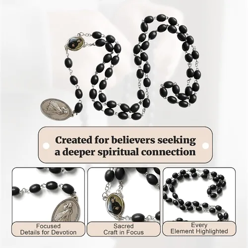 Vista 6 de SANCTUM VERITAS Saint Faustina Kowalska True Relic Chaplet Apostle Divine of Mercy Miraculous Medal Jesus I Trust in You Chaplet Three O' Clock