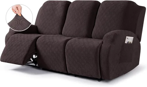 Vista 25 de VANSOFY Funda para silla reclinable, 3 piezas elásticas para silla reclinable, funda suave para silla reclinable, protector de muebles para perros