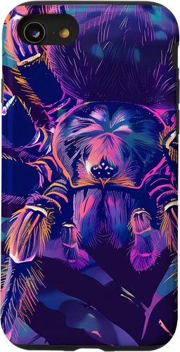 Vista 13 de iPhone 15 Retro Synthwave Tarantula Art Poster Case