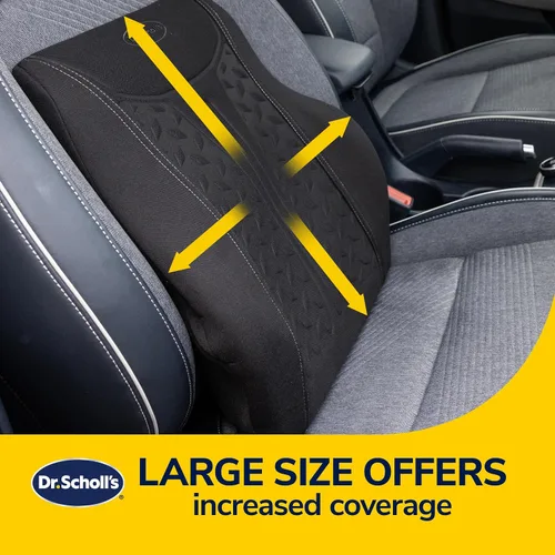 Vista 5 de Dr. Scholl's Max Support Cojín lumbar con infusión de carbón para automóvil, camión, SUV, color negro