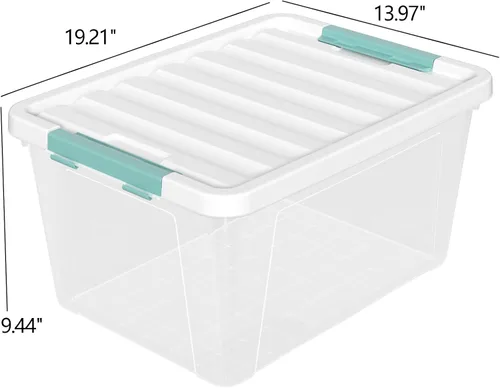 Vista 2 de Cajas de almacenamiento grandes de plástico transparente de 36