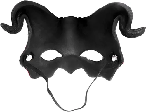 Vista 5 de Máscara de cuerno de oveja, fantasma y diablo, máscara de espuma de poliuretano, máscara de media cara para Pascua, Halloween, cosplay, fiesta