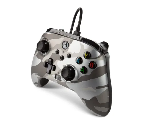 Vista 5 de PowerA Enhanced Wired Controller for Xbox Series XS - Metallic Arctic Camo, gamepad, wired video game controller, gaming controller, Xbox Series XS