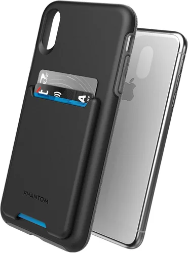 Vista 2 de ENCASED Funda tipo cartera para iPhone Xs Max (2018) con tarjetero (capacidad para 3 tarjetas de crédito) (negro)