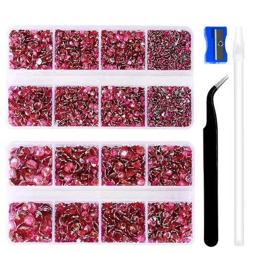 Vista 12 de 10400 diamantes de imitación beige, cristales de resina de gelatina para uñas, cristales de bricolaje con parte trasera plana no termoadhesivos