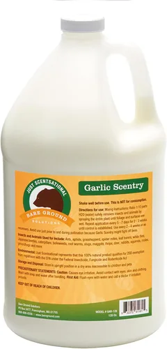 Vista 2 de Just Scentsational Bare Ground Solutions GAR-128 Barrera y repelente de ajo líquido natural, 128 onzas (1 galón)
