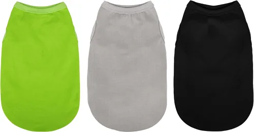 Vista 9 de Paiaite 6 piezas de camisa lisa para perro, camisas sin mangas de algodón para cachorros, ropa transpirable para mascotas, camiseta sin mangas