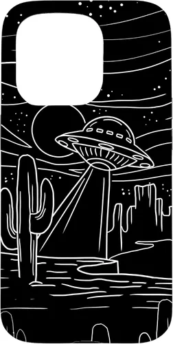 Vista 14 de iPhone 16 UFO Desert Retro Alien Spaceship Area 51 ET Space Lover Gift Case