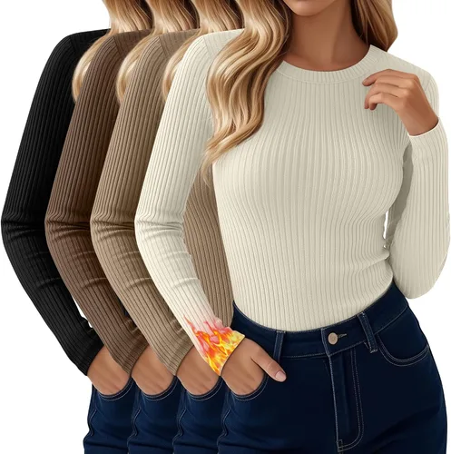 Vista 16 de Paquete de 4 camisas térmicas de manga larga acanaladas