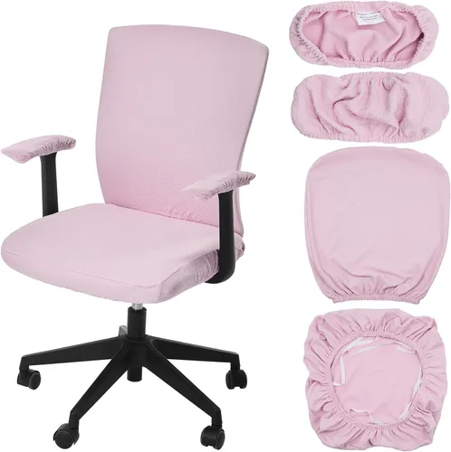 Vista 20 de Tallew 4 fundas para sillas de oficina, fundas universales para sillas de computadora, fundas protectoras elásticas para asiento de silla, fundas