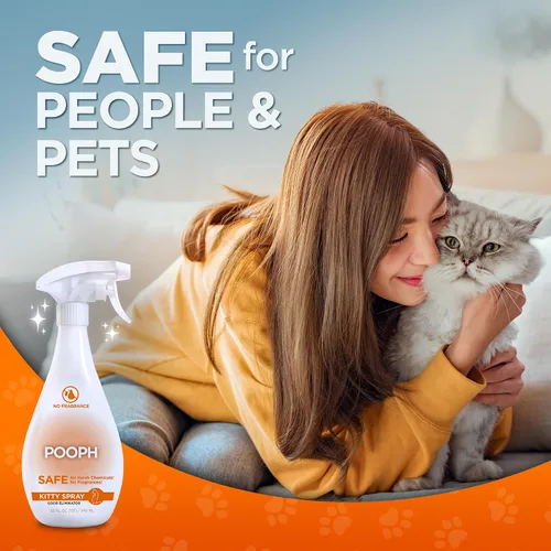 Vista 7 de POOPH Kitty Spray eliminador de olores, 32 onzas, desmantela olores sobre una base molecular, gatos, ambientador, eliminador, orina, caca, orina