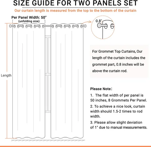 Vista 6 de 100% Blackout Shield Cortinas opacas de lino para dormitorio, cortinas con aislamiento térmico de 45 pulgadas de largo, juego de 2 paneles