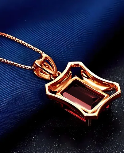 Vista 4 de Kim Carrey 18K Rose Gold Women's Necklace Natural Stone Gem Necklaces for Women Elegant Necklaces for Women Women's Jewelry Giftt