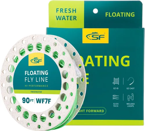 Vista 14 de SF Floating Fly Line for River/Lake, Weight Forward 90FT Fly Fishing Fluo amarillo