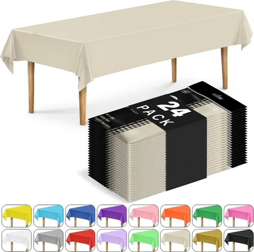 Vista 57 de DecorRack 2 Manteles rectangulares de plástico libres de BPA, 54 x 108 pulgadas, mantel de mesa para comedor, mantel rectangular para fiestas