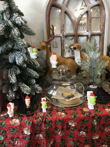 Vista 5 de Divertidos adornos de Navidad impresos en 3D: para ventilador de inodoro Skibidi, adorno colgante de Skibidi, decoración de árbol de Navidad 2025