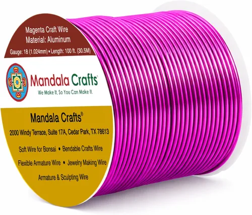 Vista 316 de Mandala Crafts - Alambre de aluminio anodizado de calibre 22 para hacer joyas - 137.2 m de alambre flexible surtido y coloreado - Doble para bonsái