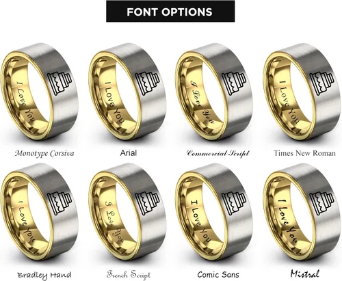 Vista 5 de Regalo para novia Anillo de pastel de boda 0.315 in grabado personalizado Oro rosa amarillo plata Aniversario de boda Banda Hombres Mujeres