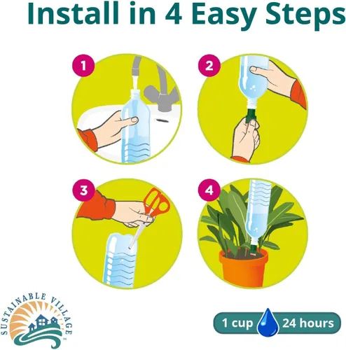 Vista 3 de Blumat Adaptador de botella XL (paquete de 2): picos de riego automático/estacas de riego para plantas de interior, sistema de riego automático, uso