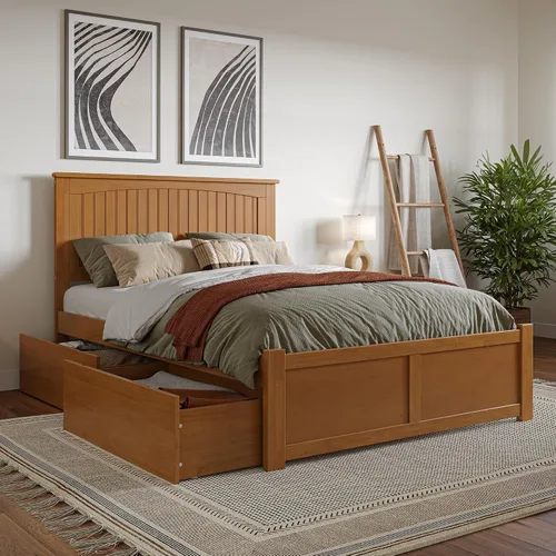 Vista 17 de Atlantic Furniture Nantucket - Cama de plataforma con 2 cajones de cama urbana Espresso