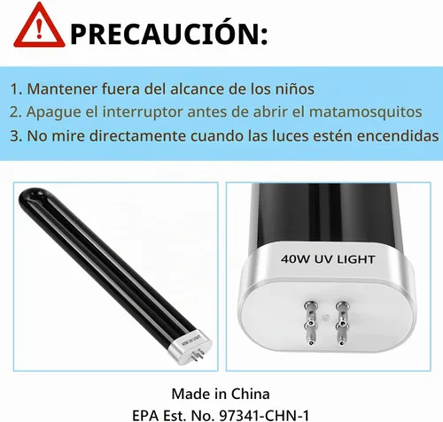 Vista 8 de 2 bombillas de repuesto para exterminador de insectos, bombilla negra de 40 W compatible con Black Flag Bug Zapper modelo BZ-40DX, BZ-40MAX