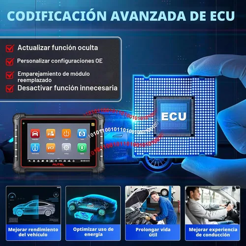 Vista 3 de Autel Scanner MaxiPro MP900-TS, versión TPMS de MP900 y MP900BT herramienta de escaneo bidireccional, herramienta de codificación ECU misma que