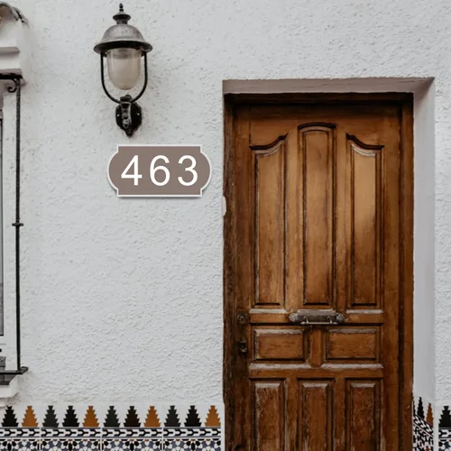 Vista 6 de Letrero de dirección personalizado para casa, placa de aluminio para número de casa, letrero de dirección horizontal, números de casa reflectantes