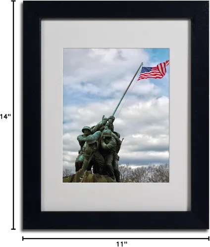 Vista 5 de Trademark Fine Art CATeyes - Lienzo decorativo para pared, diseño conmemorativo del Cuerpo de Marines 2, marco negro, 11 x 14 pulgadas