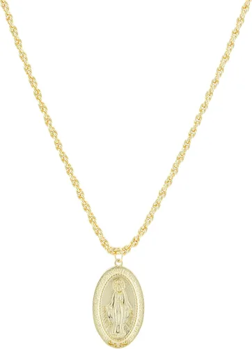 Vista 7 de Collar de oro de 18 quilates collar de medallón collar de moneda milagrosa para mujer collar religioso Metal
