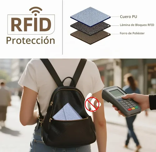 Vista 5 de ZOPPEN Cartera de viaje con bloqueo RFID multiuso (Ver.4) Portatarjetas de pasaporte y vacunación ComboTri-fold Document Organizer Travel #15 Azul