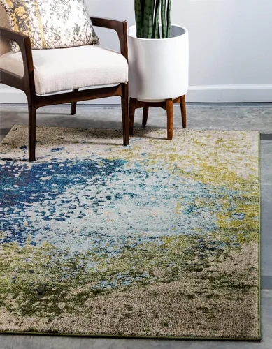 Vista 16 de Unique Loom Estrella Collection - Alfombra de área Vella (9' x 12' 2" Rectángulo Azul/Gris)